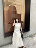Mandy Zhang新中式國風馬甲套裝女夏季提花刺繡白色上衣 晚玉瑩花-馬甲 S 曬單實拍圖