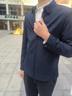 羅蒙外套男秋季商務(wù)男士翻領(lǐng)行政夾克上衣干部廳局風(fēng)爸爸裝i8藏青XL 曬單實(shí)拍圖