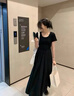 堤姆斯黑色連衣裙子女2025新款夏季法式赫本風(fēng)小黑裙梨型身材高級(jí)感長裙 黑色 M 【建議95斤-105斤】 曬單實(shí)拍圖