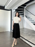 伯德小姐白色面試短袖襯衫女夏季職場穿搭套裝裙小個子職業(yè)西裝裙子 白色短袖襯衫+黑色半身裙 M -適合100-110斤可穿 曬單實拍圖