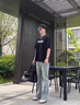 Homlean美式復(fù)古水洗牛仔褲夏男時尚百搭寬松直筒微喇休閑褲SS99復(fù)古藍(lán)L 曬單實拍圖