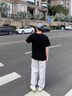 保威特犀牛（POVOTE）休閑褲男士春秋季新款休閑寬松純色抽繩衛(wèi)褲 SW00灰色 2XL 曬單實(shí)拍圖