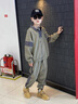 G.DUCKKIDS男童春裝衛(wèi)衣套裝潮牌2025新款兒童拼接加絨運(yùn)動(dòng)服春秋冬季男孩潮 綠色 150 cm 曬單實(shí)拍圖