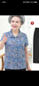 奶奶襯衫夏季媽媽裝短袖上衣服套裝洋氣60-70歲老太太老年人女裝 藍(lán)色上衣 2XL 建議105-120斤 曬單實(shí)拍圖