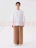 無(wú)印良品（MUJI）女式 麻 寬版褲  褲子女款早秋款寬松休閑褲 女裝 BE1SKC4A 棕色 XL （165/74A） 曬單實(shí)拍圖