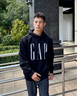 GAP【情人節(jié)】男女裝秋季新款logo印花抓絨寬松套頭連帽衫衛(wèi)衣786923 曬單實(shí)拍圖