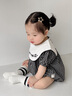 GOBABYGO丹麥兒童運動襪嬰幼兒襪子春夏款男女童中筒襪寶寶防滑透氣襪子 米白-黑條紋 1雙 6-12月 曬單實拍圖