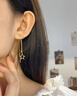 COISE黃金耳環(huán)女999足金愛心耳飾長款耳線五角星耳飾時尚金飾品送老婆 精美玫瑰禮盒-請勿單拍 曬單實拍圖
