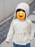 white wheat兒童2024秋裝新款長袖男孩純棉口袋t恤女寶寶打底上衣 米色 100 曬單實拍圖