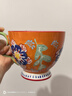 松發(fā)瓷器陶瓷釉下彩繁花蓋杯咖啡杯大容量馬克杯田園風早餐杯 橙底小藍花 曬單實拍圖