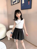 真維斯童裝女童短褲2025新款夏季兒童百褶裙褲夏裝大童外穿防曬短褲 【高彈涼感有打底更放心】黑色 130 【推薦體重45-56斤】 曬單實拍圖