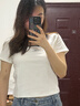 Levi's【商場同款】李維斯25年夏季新款女士針織休閑短袖T恤0019T 純白 L 曬單實(shí)拍圖