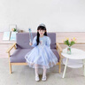 G.DUCKKIDS小黃鴨愛(ài)莎公主裙女童連衣裙秋裝2025新款兒童艾莎裙子女寶寶紗裙 藍色 110 建議4~5歲【100-110cm】cm 曬單實(shí)拍圖