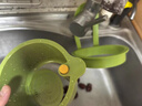 可掛式水槽瀝水籃家用廚房水槽分離食物殘渣過濾籃水果清洗濾水籃 綠色【一按即倒/不臟手】 曬單實拍圖