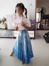 G.DUCKKIDS童裝漢服女童秋裝套裝馬面裙兒童唐裝中國(guó)風(fēng)古裝春秋季半身裙女孩 北冥有魚(yú)藍(lán)色套裝【夏款】 140 尺碼9~10歲【130-140cm】cm 曬單實(shí)拍圖