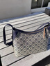 Tory Burch 湯麗柏琦 T MONOGRAM 提花老花流浪包肩背包HOBO牛角包TB 169376 Tory 海軍藍(lán)  405 OS 曬單實(shí)拍圖