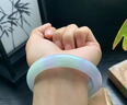 云里春彩紫羅蘭翡翠手鐲糯冰種淺綠飄花紫翡玉鐲子正圈美人鐲送禮 54mm 曬單實(shí)拍圖