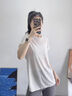 亮浸浸瑜伽服罩衫女運動(dòng)美背短袖跑步寬松速干透氣竹節紗健身服上衣夏季 白蛋白 M 曬單實(shí)拍圖