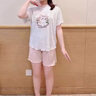 G.DUCK HELLO夏季薄款兒童睡衣莫代爾公主套裝三件套 粉紅色 貓咪三件套 110 cm 曬單實拍圖