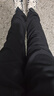 卡賓（CABBEEN）【四面高彈】刺繡織帶休閑褲男2024秋季新款簡約修身黑色西褲 煤黑色01 L /175/50 曬單實拍圖