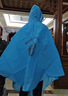 捷達 自行車單人雨衣男女EVA環(huán)保時尚大帽檐有反光條加長加大便攜雨披 冰藍款 曬單實拍圖