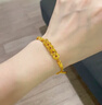 中國黃金（CHINA GOLD）黃金手鏈女士足金碎金五帝幣編織手繩情人節生日禮物送女友愛(ài)人 碎金五帝幣手鏈【金繩】約0.55g 曬單實(shí)拍圖