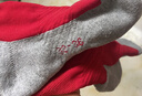 KELME/卡爾美兒童高筒足球襪過膝學(xué)生比賽訓(xùn)練毛巾底加厚防滑長筒襪子 紅白(均碼:32-36)-3001款 曬單實拍圖