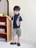 G.DUCKKIDS男童西裝套裝兒童花童禮服夏季幼兒園畢業(yè)照服裝中大童西服襯衫假 黑色-夏款 140 建議10-11歲【125-135cm】 曬單實拍圖