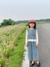 G.DUCKKIDS小黃鴨女童夏季套裝2025新款兒童牛仔闊腿褲兩件套女寶寶夏裝衣服 淺藍色 100 建議2~3歲【 90-100cm】cm 曬單實拍圖