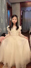 G.DUCKKIDS女童禮服2024新款高端兒童生日蓬蓬紗小女孩主持人婚禮鋼琴演出服 香檳色 140 身高130-135cm年齡9-10歲 曬單實(shí)拍圖