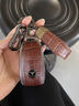 肯拓普適用奔馳汽車(chē)鑰匙套真皮殼包扣E300l GLC300 GLS450 S級s450 GLE 棕色黑框【B款】-長(cháng)繩扣 曬單實(shí)拍圖