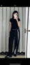 阿迪達(dá)斯 （adidas）三葉草系列 女 RIBBON PANTS 梭織長褲 JV9727 黑色  M  曬單實(shí)拍圖
