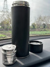 名銳保溫杯男女士磁彈泡茶水分離杯子316便攜車載水杯 【磁彈泡茶+抗菌316】黑色480ML 【三年只換不修】 曬單實(shí)拍圖