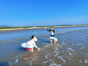 斐月伽兒童防曬帽夏季遮陽披肩護脖帽男童女童大帽檐空頂帽超大 椰奶甜果白 2-12歲頭圍50-55cm 曬單實拍圖