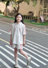 哈羅小黃鴨 HAL.DUCK童裝女童夏裝polo衫套裝2025新款大童夏季洋氣時髦女孩短袖T 花灰色兩件套 120 cm 曬單實(shí)拍圖
