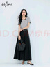 伊芙麗（eifini）伊芙麗2025夏裝新款大A擺中長(zhǎng)傘裙女量感顯瘦通勤質(zhì)感半身裙 黑色 加長(zhǎng)版 預(yù)售 XL 130-145斤 曬單實(shí)拍圖