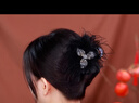 鉑思亞路易斯發(fā)夾女2025新款高端巴黎王妃抓夾輕奢蝴蝶結(jié)盤發(fā)鯊魚夾頭飾 【三瓣花羽毛】黑色8cm禮盒裝 曬單實拍圖