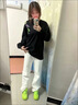 魯雅爾美式設(shè)計(jì)感重磅純棉長(zhǎng)袖t恤男春秋季oversize百搭休閑衛(wèi)衣服打底 黑色 XL 曬單實(shí)拍圖