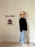 史努比（SNOOPY）兒童打底衫男童長袖T恤女童半高領(lǐng)打底棉質(zhì)上衣秋 趣味觀看黑色 曬單實(shí)拍圖