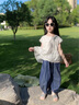 LUSON陳大豬童裝女童小衫夏薄款洋氣2025新款娃娃衫兒童襯衫上衣 曬單實拍圖