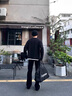 卡圖弛潮流韓版chic假兩件長袖t恤男春秋季美式vintage內(nèi)搭打底衫上衣服 黑色 XL 曬單實拍圖
