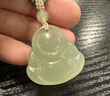 遇石緣和田玉佛公吊墜項鏈女款彌勒佛玉石掛件項鏈節日生日禮物附證書(shū) 晴水款小號25*25*10mm 附鑒定證書(shū) 曬單實(shí)拍圖