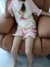 浪莎（LangSha）兒童睡衣女童夏季薄款純棉中大童少女家居服短袖套裝 粉色 170 曬單實拍圖