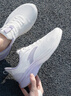 安踏女鞋易彎折跑鞋軟底春季皮網(wǎng)緩震耐磨休閑運動(dòng)鞋防滑旅行鞋子 【網(wǎng)面】白/紫灰5503F-7 36.5 （女6） 曬單實(shí)拍圖