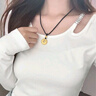 中國黃金（CHINA GOLD）足金時來運轉(zhuǎn)平安扣項鏈黃金吊墜男女士轉(zhuǎn)運珠情侶款禮物送女友 時來運轉(zhuǎn)項鏈【紅繩】約1.4g 曬單實拍圖