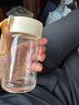 富光清然玻璃杯 高硼硅玻璃水杯子 女生便攜牛奶咖啡刻度茶杯330ml 曬單實(shí)拍圖