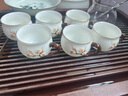 希式羊脂玉功夫茶具茶杯套裝手繪梅花釉下彩白瓷品茗杯子帶手把6只裝 羊脂玉80ml6只 曬單實拍圖