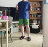 WASSUP HERMU短褲男夏季寬松透氣時(shí)尚潮牌五分褲男女情侶裝純色休閑褲學(xué)生褲子 蘋(píng)果綠 L （建議120-140斤） 曬單實(shí)拍圖