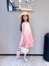 小咕嘟熊女童連衣裙夏季薄款2025新款兒童裙子女孩公主裙?jié)u變色純棉背心裙 粉色 130 曬單實(shí)拍圖