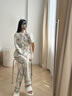 貓人【100%純棉】女士睡衣女長袖套裝高端全棉夏季可外穿家居服女 曬單實拍圖